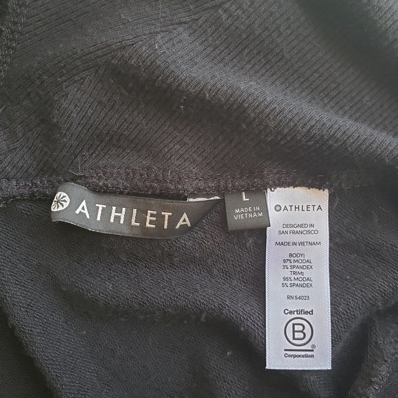 Athleta Cardigan Sweater Wrap Women Large Black Athleisure Yoga Ballet Comfy - Picture 4 of 7